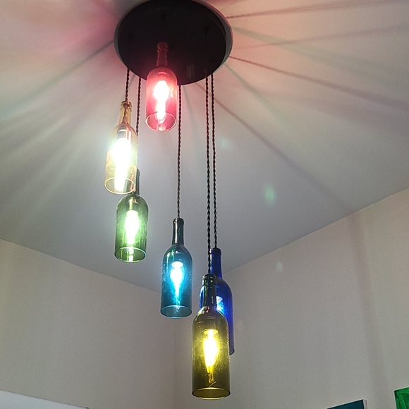 Handmade Glass Spiral Chandelier - Picture 4 of 8